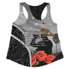 Australia Anzac Day Custom Women Racerback Singlet - Australia And New Zealand Warriors Honour The Fallen Lest We Forget Women Racerback Singlet