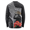 Australia Anzac Day Custom Long Sleeve T-shirt - Australia And New Zealand Warriors Honour The Fallen Lest We Forget Long Sleeve T-shirt