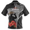 Australia Anzac Day Custom Zip Polo Shirt - Australia And New Zealand Warriors Honour The Fallen Lest We Forget Zip Polo Shirt