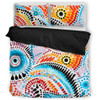 Australia Aboriginal Bedding Set - Traditional Australian Aboriginal Native Design (White) Bedding Set