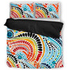 Australia Aboriginal Bedding Set - Traditional Australian Aboriginal Native Design (White) Ver 1 Bedding Set