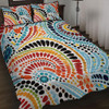 Australia Aboriginal Quilt Bed Set - Traditional Australian Aboriginal Native Design (White) Ver 1 Quilt Bed Set