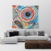 Australia Aboriginal Tapestry - Traditional Australian Aboriginal Native Design (White) Ver 2 Tapestry