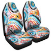 Australia Aboriginal Car Seat Cover - Traditional Australian Aboriginal Native Design (White) Car Seat Cover