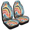 Australia Aboriginal Car Seat Cover - Traditional Australian Aboriginal Native Design (White) Ver 1 Car Seat Cover