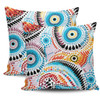 Australia Aboriginal Pillow Cases - Traditional Australian Aboriginal Native Design (White) Pillow Cases