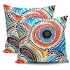 Australia Aboriginal Pillow Cases - Traditional Australian Aboriginal Native Design (White) Ver 2 Pillow Cases
