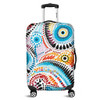 Australia Aboriginal Luggage Cover - Traditional Australian Aboriginal Native Design (White) Luggage Cover