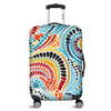 Australia Aboriginal Luggage Cover - Traditional Australian Aboriginal Native Design (White) Ver 1 Luggage Cover