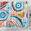 Australia Aboriginal Shower Curtain - Traditional Australian Aboriginal Native Design (White) Shower Curtain
