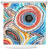 Australia Aboriginal Shower Curtain - Traditional Australian Aboriginal Native Design (White) Ver 2 Shower Curtain