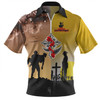 Australia Anzac Day Zip Polo Shirt - Special Remembrance Day Lest We Forget Zip Polo Shirt