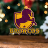 Brisbane Broncos Christmas Acrylic And Wooden Ornament - Bronx For Life