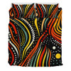 Australia Aboriginal Bedding Set - Traditional Australian Aboriginal Native Design (Black) Bedding Set