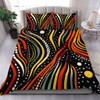 Australia Aboriginal Bedding Set - Traditional Australian Aboriginal Native Design (Black) Bedding Set