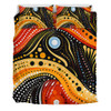 Australia Aboriginal Bedding Set - Traditional Australian Aboriginal Native Design (Black) Ver 1 Bedding Set