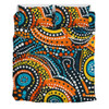 Australia Aboriginal Bedding Set - Traditional Australian Aboriginal Native Design (Black) Ver 5 Bedding Set