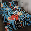 Australia Aboriginal Quilt Bed Set - Traditional Australian Aboriginal Native Design (Black) Ver 3 Quilt Bed Set
