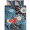 Australia Aboriginal Quilt Bed Set - Traditional Australian Aboriginal Native Design (Black) Ver 3 Quilt Bed Set