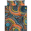Australia Aboriginal Quilt Bed Set - Traditional Australian Aboriginal Native Design (Black) Ver 5 Quilt Bed Set