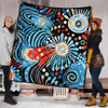 Australia Aboriginal Quilt - Traditional Australian Aboriginal Native Design (Black) Ver 3 Quilt