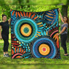 Australia Aboriginal Quilt - Traditional Australian Aboriginal Native Design (Black) Ver 4 Quilt