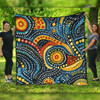 Australia Aboriginal Quilt - Traditional Australian Aboriginal Native Design (Black) Ver 6 Quilt