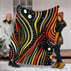 Australia Aboriginal Blanket - Traditional Australian Aboriginal Native Design (Black) Blanket