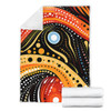 Australia Aboriginal Blanket - Traditional Australian Aboriginal Native Design (Black) Ver 1 Blanket