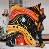 Australia Aboriginal Blanket - Traditional Australian Aboriginal Native Design (Black) Ver 1 Blanket