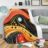 Australia Aboriginal Blanket - Traditional Australian Aboriginal Native Design (Black) Ver 1 Blanket