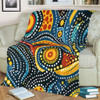 Australia Aboriginal Blanket - Traditional Australian Aboriginal Native Design (Black) Ver 6 Blanket