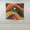 Australia Aboriginal Tapestry - Traditional Australian Aboriginal Native Design (Black) Ver 1 Tapestry