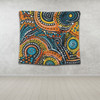 Australia Aboriginal Tapestry - Traditional Australian Aboriginal Native Design (Black) Ver 5 Tapestry