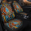 Australia Aboriginal Car Seat Cover - Traditional Australian Aboriginal Native Design (Black) Ver 2 Car Seat Cover