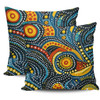 Australia Aboriginal Pillow Cases - Traditional Australian Aboriginal Native Design (Black) Ver 6 Pillow Cases