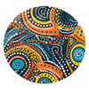 Australia Aboriginal Round Rug - Traditional Australian Aboriginal Native Design (Black) Ver 5 Round Rug