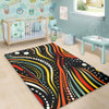 Australia Aboriginal Area Rug - Traditional Australian Aboriginal Native Design (Black) Area Rug