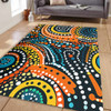 Australia Aboriginal Area Rug - Traditional Australian Aboriginal Native Design (Black) Ver 5 Area Rug