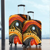 Australia Aboriginal Luggage Cover - Traditional Australian Aboriginal Native Design (Black) Ver 1 Luggage Cover