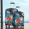Australia Aboriginal Luggage Cover - Traditional Australian Aboriginal Native Design (Black) Ver 3 Luggage Cover