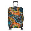 Australia Aboriginal Luggage Cover - Traditional Australian Aboriginal Native Design (Black) Ver 5 Luggage Cover