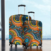 Australia Aboriginal Luggage Cover - Traditional Australian Aboriginal Native Design (Black) Ver 5 Luggage Cover
