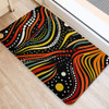 Australia Aboriginal Doormat - Traditional Australian Aboriginal Native Design (Black) Doormat