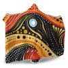 Australia Aboriginal Hooded Blanket - Traditional Australian Aboriginal Native Design (Black) Ver 1 Hooded Blanket