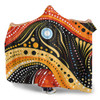 Australia Aboriginal Hooded Blanket - Traditional Australian Aboriginal Native Design (Black) Ver 1 Hooded Blanket