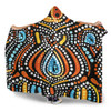 Australia Aboriginal Hooded Blanket - Traditional Australian Aboriginal Native Design (Black) Ver 2 Hooded Blanket