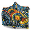 Australia Aboriginal Hooded Blanket - Traditional Australian Aboriginal Native Design (Black) Ver 6 Hooded Blanket