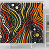 Australia Aboriginal Shower Curtain - Traditional Australian Aboriginal Native Design (Black) Shower Curtain