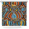 Australia Aboriginal Shower Curtain - Traditional Australian Aboriginal Native Design (Black) Ver 2 Shower Curtain